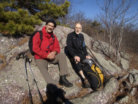 Mike and Jed looking up when I asked them to.